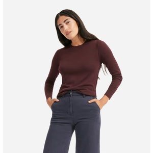 Everlane Luxe Wool Crew Sweater in Plum Large
